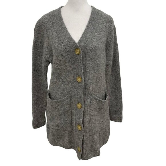Everlane Alpaca Wool Blend Cardigan Sweater Pockets Heathered Gray size Small - Picture 1 of 5